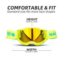 Óculos de Proteção Náfeib Resistentes a Vento e Areia para Motocross, Motocicletas de Terra, Esqui, Corrida e Esportes de Inverno Ao Ar Livre - Óculos Decorativos e Estilosos, Perfeitos para Presentes de Férias na Praia, Ao Ar Livre e Viagens