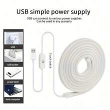 Luces de tira de neón LED con control táctil alimentadas por USB - Flexibles, portátiles, sin punto ciego, iluminación de pared y armario para decoración del hogar, lectura, fondo de TV y mejora del ambiente, luces de neón para dormitorio