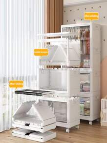 5/4/3/2/1 Layer No Installation Folding Storage Cabinet, Home Use Baby Clothes Wardrobe, Thickened Kids Clothing & Toy Plastic Organizer
