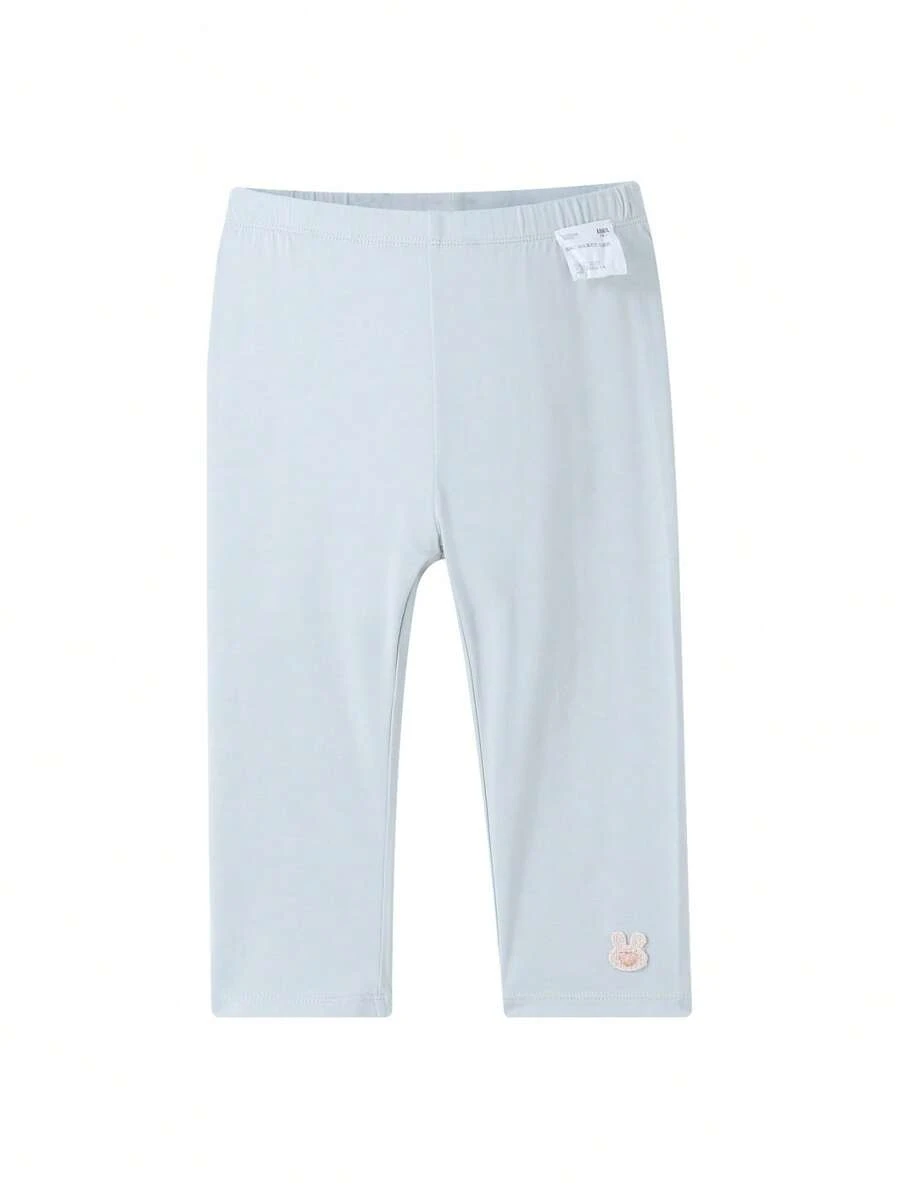 Annil 童装女童中大童针织打底裤可爱七分裤夏季 - 灰色 - 查看 1