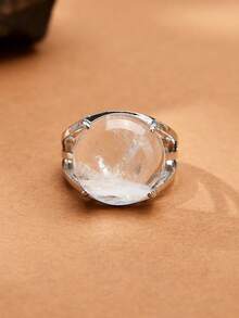 1 件天然水晶和宝石可调节戒指，适合男女日常佩戴 - 彩色 - 查看 13