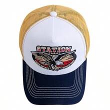 JZML 1pc Men's Letter Eagle Embroidered Trucker Cap