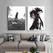 1/3 piezas Carteles de arte de pared de anime japonés vintage, manga Miyamoto Musashi Vagabond Bushido Warrior, impresiones de pintura de canvas, decoración del hogar, marco opcional