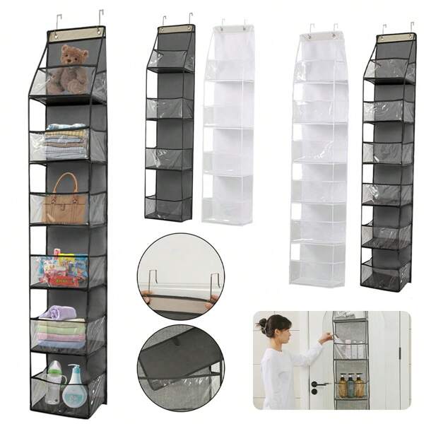 Hängeorganizer Wandtasche Hängeregal Türorganizer,Raum-Organizer mit transparenten 4/6 großen PVC-Taschen,Speisekammer-Organizer,Organizer für Handtaschen,Kosmetika,Spielzeug,Kleinteile,ultra-stabil und großes Fassungsvermögen,Kinderzimmer,Bad und Kleinteile