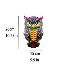 1/4PC Metal Owl Garden Decor - Handcrafted Wall Hanging Sculpture For Fence & Outdoor Art | Weatherproof Yard Ornament - A - View 3