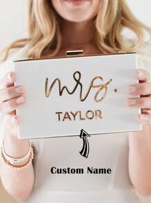 1pc Custom Mrs Purse Bride Clutch Purse For Wedding Bridal Clutch Custom Gift For Bride To Be Personalized Wedding Gift For Bride,Personalized Acrylic Clutch Bridesmaid Clutch Bridesmaid Purse Bridesmaid Bag Custom Personalized Acrylic Purse Acrylic Clutch,Custom Bride Purse - White Acrylic Clutch For Bride - Mrs Crossbody Purse - Bride Bachelorette Accessory - Bride To Be Gift, ,Colorful,Cute,Adorable,Funny,Kawaii,Y2K,Stylish,Unisex,Casual,Custom,Personalized,Unique,Customized,Ideal Gifts For Him,Ideal Gifts For Her,Her,Boyfriend,Girlfriend,Family,Friends