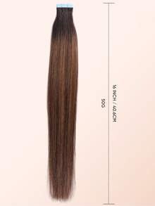 Jessie's Wig Tape In Hair Extensions Human Hair Real Human Hair 20Pcs/Pack 50g Silky Straight Bleach Blonde Hair Extensions Natural Look Top Quality Mix Brown Color Tape In Hair Tape Ins Hair Extensions TP2/6# - S2/6 - View 5