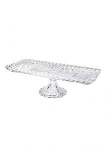 Rectangle Glass Dessert Tray, Clear - 1 - View 1