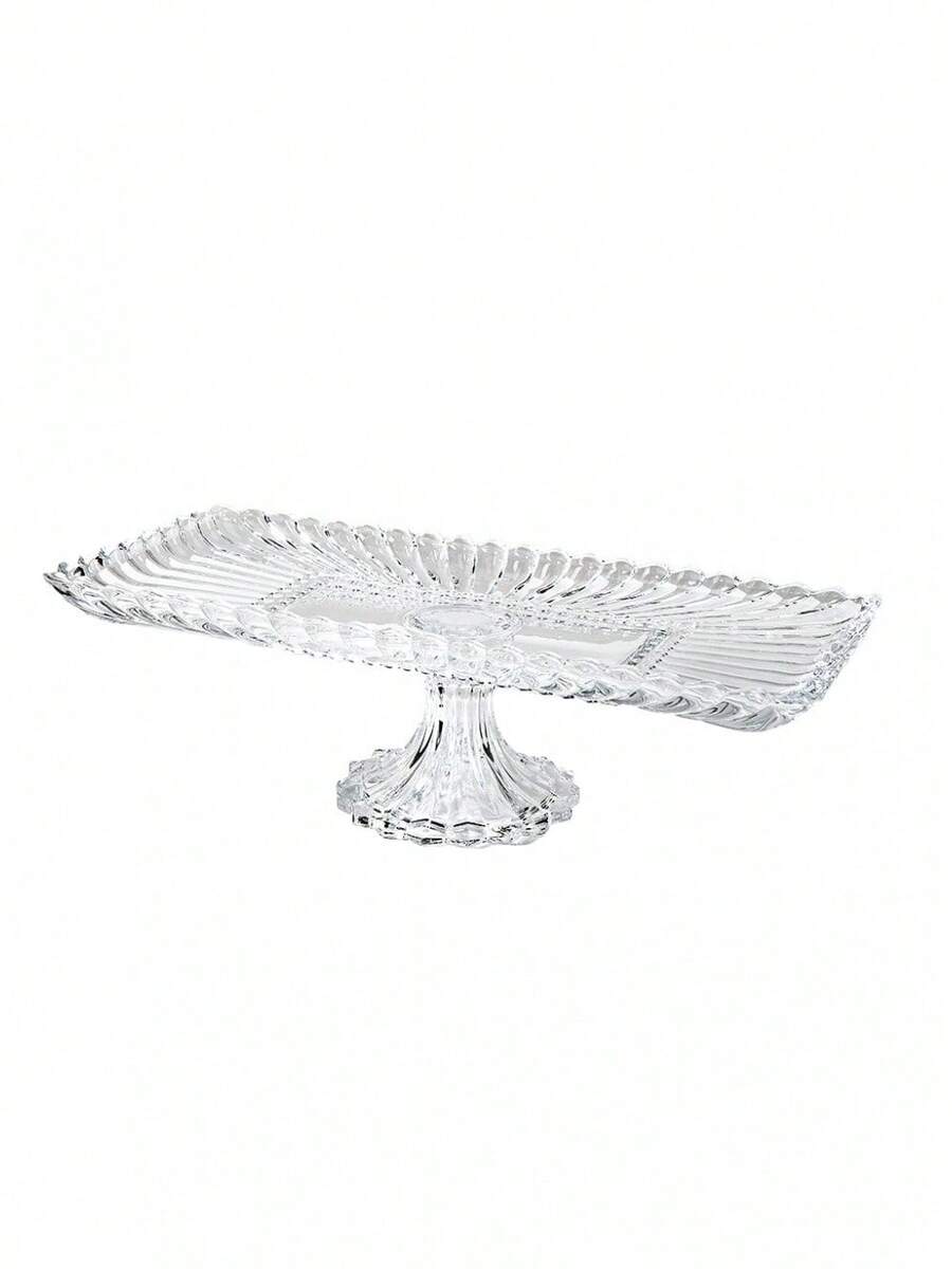 Rectangle Glass Dessert Tray, Clear - 1 - View 1