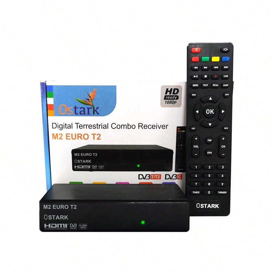 OStark Ostark T2 HD TDT, TDT2 HD OUT SIN WIFI Receptor terrestre, DVB-C, DVB-T2, HVEC, H.265,Ostark Receptor terrestre Sintonizador, 1080P