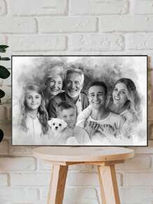 Catygift Pittura personalizzata in acquerello con foto e sfondo combinati, tela avvolta personalizzata, cartellone da parete, regalo artistico carino e pensieroso per la famiglia, multifunzionale, colorato, moderno, personalizzato, unico, regalo ideale per lui, lei, ragazzo, papà, ragazza, mamma, famiglia, amici, tea room, casa, giardino, ufficio, per anniversari, San Valentino, festa della mamma, compleanni, festa del papà, laurea, matrimoni, inaugurazione casa, decorazione per la casa