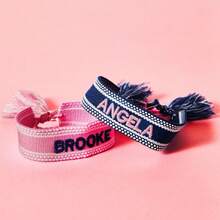 Personalized Bracelet Embroidered With Tassels / Any Letters, Numbers Or Words / Friendship Bracelet / Embroidered Bracelet / Name Bracelet Mother's Days Gift,Pink,Grey,Green,Blue,Stylish,Colorful,Vintage,Simple,Unisex,Casual,Cuties,Custom,Personalized,Unique,Ideal Gifts For Him,Ideal Gifts For Her,Her,Boyfriend,Girlfriend,Dad,Mom,Family,Friends,For Anniversaries,For Birthdays,For Graduation,For Prom,For Party,Jewelry & Watches,Season Picks,Elegant Outfit