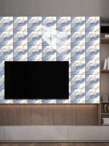 10 pegatinas adhesivas de vinilo de Salpicadero de PVC de mármol artificial autoadhesivo, pegatinas de pared autoadhesivas de corte DIY, resistentes al calor para salpicaderos de azulejos en paredes de baño y cocina, cocina, chimenea, lavadero, paredes de caravana, a prueba de agua, también para sala de estar, dormitorio y pared posterior de TV (5.9/7.87/11.8/15.7/11.4 X 22.4 pulgadas)