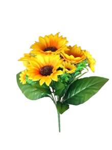 3pcs Simulated Sunflower Bouquet, 13 Sunflower Flowers With Neat Leaves And Stems, Colorful And Smart Simulated Sun Bouquet, Pastoral Style Home Decoration, Garden Flower Decoration, Photography Props, Suitable For Home Living Room Bedroom Kitchen, Wedding, Hotel, Restaurant, Company Front Desk, Campus, Dormitory