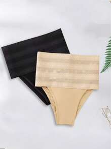 3pcs High Waist Seamless Shaping Breathable Lace Tummy Control Panty For Women,Postpartum Slimming Underwear