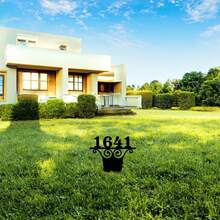 Personalized Address Sign Custom House Number Sign Plaque Address Plaque House Address Numbers For Outside Home Lawn Yard Ground Garden Bell Style With 2 Stakes - Black - View 2