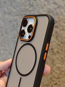 Luxury Transparent Matte Magnetic Case Compatible With IPhone 17 ProMax 17Pro 17Air 17 16 15 14 Plus 13 12 11 Pro Max Color Bumper Shockproof Magnet Wireless Charge Cover - Black - View 3