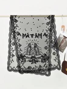 1pc Women's Solid Color Minimalist Hollow Geometric Pattern Shawl, Multipurpose For Wedding, Party, Evening Events - Solid Color - View 2