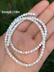 1 Peça Pérolas de Concha do Mar Natural, Contas Redondas de Concha de 3mm, 4mm, 5mm, Espaçadores Redondos de Concha para Fabricação de Joias, Suprimentos Artesanais para Colar, Pulseira, Anéis e Mais