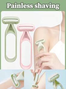 1 pieza/3 piezas/5 piezas Afeitadora manual, herramienta de depilación, dispositivo de depilación suave y delicado, dispositivo de depilación física, adecuado para axilas y piernas, con protección contra arañazos, afeitadora de axilas para verano sin irritación, afeitadora de axilas para mujeres, afeitadora, productos y accesorios para salón de belleza, artículos de belleza esenciales para viajar