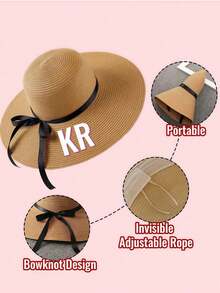 Custom Name Sun Hat, Vacation Bachelor Party Hat, Bridesmaid Beach Hat, Bachelor Party Hat, Bridesmaid Sun Hat - Beach Bridesmaid Gift Mother's Day Gift - Multicolor - View 3