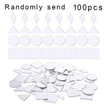 100/500pcs Craft Mirror Set - 4 Shapes (Triangle, Square, Round, Diamond) - 1" Plastic Glass Tiles For DIY Mosaics & Disco Ball Decorations - Multicolor - View 14