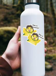 1/3pcs "This Is Sewious" Humorous Stickers, Adorable Yellow Chick With Green Scarf & Goggles, Pilot-Themed Design, Decorate Your Laptop, Water Bottle, Journal, Skins, Guitars, Helmets, Office Supplies, School, Skateboards, Luggage, And Other Funny Decal,School Supplies,Back To School