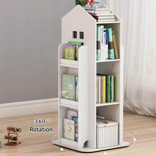 NetHong 3 Tier 360° Rotary Kids Bookshelf Castle Display Bookcase Toys Book Storage Rack - White - View 4