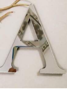 Pegatinas decorativas de pared de letras de espejo acrílico 3D gruesas, 10cm/15cm/20cm letras autoadhesivas extraíbles de espejo acrílico, resistentes al agua y a la corrosión