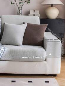 1pc Waterproof Jacquard Universal Stretch Sofa Cushion Cover, Modern Simple Style Anti-Slip Sofa Cover, Living Room Sofa Protector Fits L-Shaped Sofa And 1/2/3/4 Seater Sofa, All Seasons - Light Grey - View 23