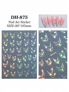 1pc French Star River Nail Stickers Flat Versatile Hot Gold And Silver Star French Nail Stickers, Handmade Nail Decoration, Nail Products, Suitable For/Home/Salon/Company/Mall Nails - Multicolor - View 16