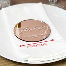 Personalisierte runde Acryl Hochzeitsparty Platzkarten - Luxus Hochzeitsdekoration Namenskarten, multifunktional, langanhaltend, dekorativ, wiederverwendbar, exquisit, modisch, hochwertig, farbig, modern, personalisiert, einzigartig, individuelle Hochzeitsdeko, Partyaufsatz, moderne Eleganz - Runde Hochzeitsetiketten - Übersicht 13