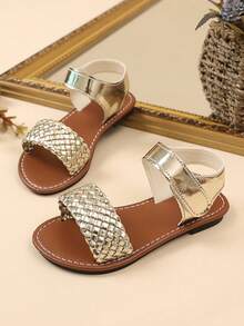 Sandal kiểu La Mã mới năm 2025, đính ngọc trai lấp lánh hình bướm, quai co giãn, mũi tròn, chống trơn trượt, thời trang và dễ thương, phù hợp cho đi làm hàng ngày, dự tiệc, đi nghỉ mát và mặc thường ngày. - Vàng - Xem 7