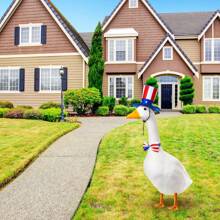 Goose Independence Day Costume 2 Pcs Goose Outfits Porch Goose Goose Costume 4th Of July Style Goose Outfit Including Bowknot And Hat For Lawn Patio