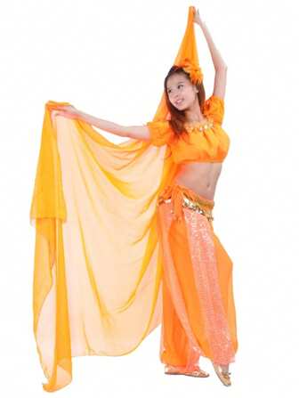 Lichtgewicht 100% chiffon handdoek buikdans sjaal gooien chiffon handdoek buikdans kostuum sjaal buikdans sjaal kan worden gebruikt als een mooie sjaal sluier voor kostuumcombinatie rechthoek 220 * 120