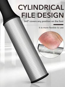 1 pezzo Limetta per piedi, rimuovi calli in acciaio inossidabile, lima professionale per pedicure a 360 gradi, strumento di scrubbing versatile per i piedi