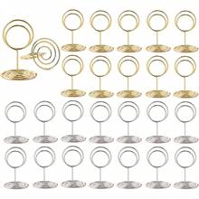 Gold And Sliver Place Card Holder, Table Number Holders, Wire Picture Holder, Small Size Table Card Holders, Photo Holder For Centerpieces, Wedding Reception, Party, Birthday,Back To School,School Supplies - Multicolor - View 10