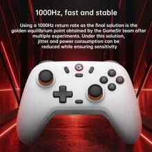 GAMESIR White Gamepad T4 Nova Lite With Hall Effect Joystick, 3-Mode Connection, PS5-Level Triggers, Zero Drift, High Smoothness, High Durability - Glow White - View 6