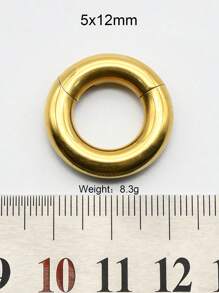 1 pieza de gran calibre Clicker de septum de 10 mm a 2 mm 12G, redondo, liso, de acero inoxidable 316L, pendientes únicos con bisagra, aro de segmento de septum perforado grande, joyería corporal punk para expansión de orejas