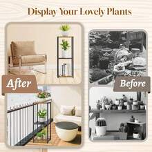 3 Tier Tall Metal Plant Stand, 34 Inch Plant Stands Indoor Outdoor, Rustproof Wrought Iron Flower Pot Holder Display Rack For Corner Patio Garden Balcony Living Room(White) - 3 Tier Square - View 5