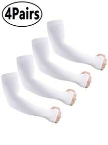 4pairs/1Pair Sun Protection Cooling Arm Sleeves For Men &Women,Compression Sleeves For Football, Golf & Volleyball Sunscreen Arm Cover For Sports