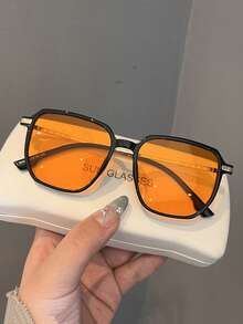 1 Pair Women's Oversized Bohemian Style Fashion Glasses, PC Frame + Metal Temples Design, Showcasing Your Elegant Aura, Best Choice For Daily Outfit, Gifts, And Beach Vacation - 彩色 - 查看 13