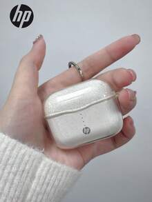 HP 无线耳塞，具有优质音质 5.3 自动配对耳塞，播放时间长达 30 小时，重量轻，带麦克风，兼容 Android，游戏耳机和带麦克风的扬声器，节日礼物情人节礼物 - 米色耳機+保護殼 - 查看 4