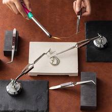 Third Hand Tweezers With 360 Degree Rotating Circular Base, Lockable For Jewelry Making, Welding And Repair - Silver - View 8