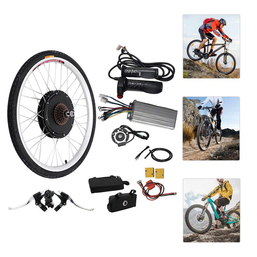 ZhdnBhnos DIY 48V 1000W Electric Bike Motor Ebike Conversion Kit Rear Tire Electric Bicycle Motor - Multicolor - View 1
