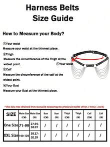 2pcs/1pc Women Full Body Leather Harness Belt,Waistband Clothing Decoration For Underwear Body Accessories,Suitable For Couple Valentine's Day Daily Wear - Black - View 6