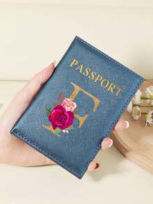 1 件 A-Z 26 个字母时尚字母印花时尚勃艮第护照夹，高品质 PU 皮革护照钱包，带卡槽，可存放信用卡、登机牌和身份证，紧凑型旅行必需品整理器，适合女性、男性和学生 - 酒紅色 - 查看 34