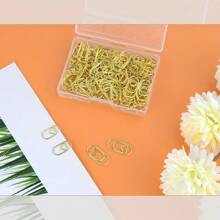 100 clipes de papel em formato de coração dourado em miniatura, material de escritório versátil em metal para estudo, escritório e casa, volta às aulas, material escolar