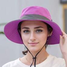 Sombrero de sol bicolor con agujero para cola de caballo para mujeres - Malla transpirable, impermeable, ala ancha adecuado para playa y pesca, opción perfecta para primavera, verano y otoño