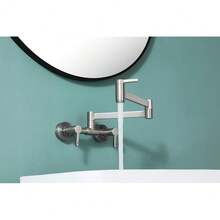 2025-NEW Brass Pot Filler Tap  Aerator, Hot And Cold  Stove Faucet, Folding Pot Filling Faucet, Lead , ChromeBrushed NickelBrushed Nickel